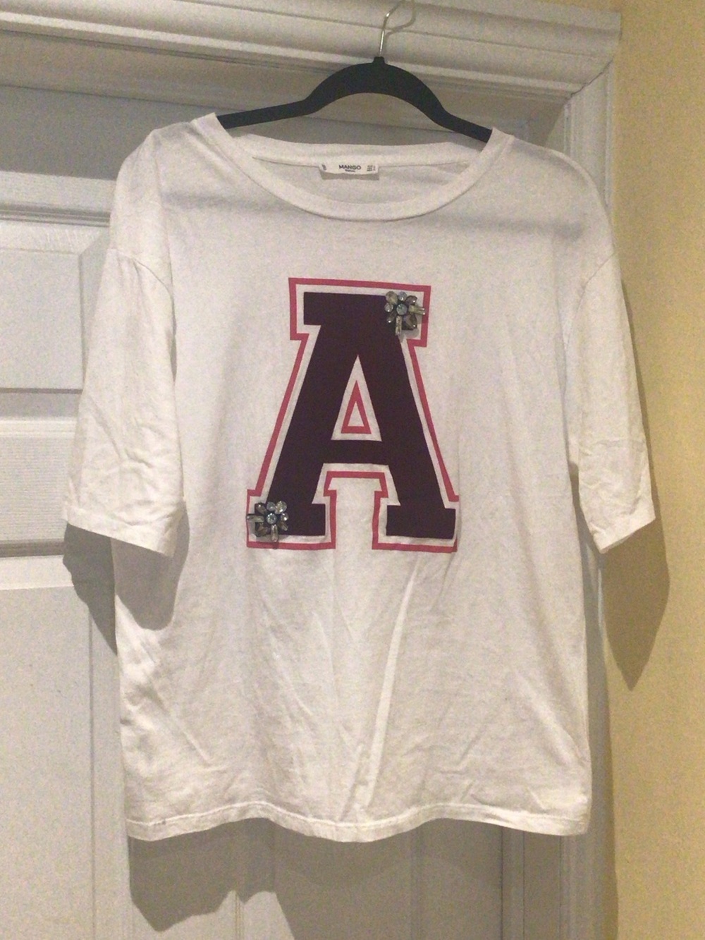 Summer essential Mango White T-shirt with A statement
